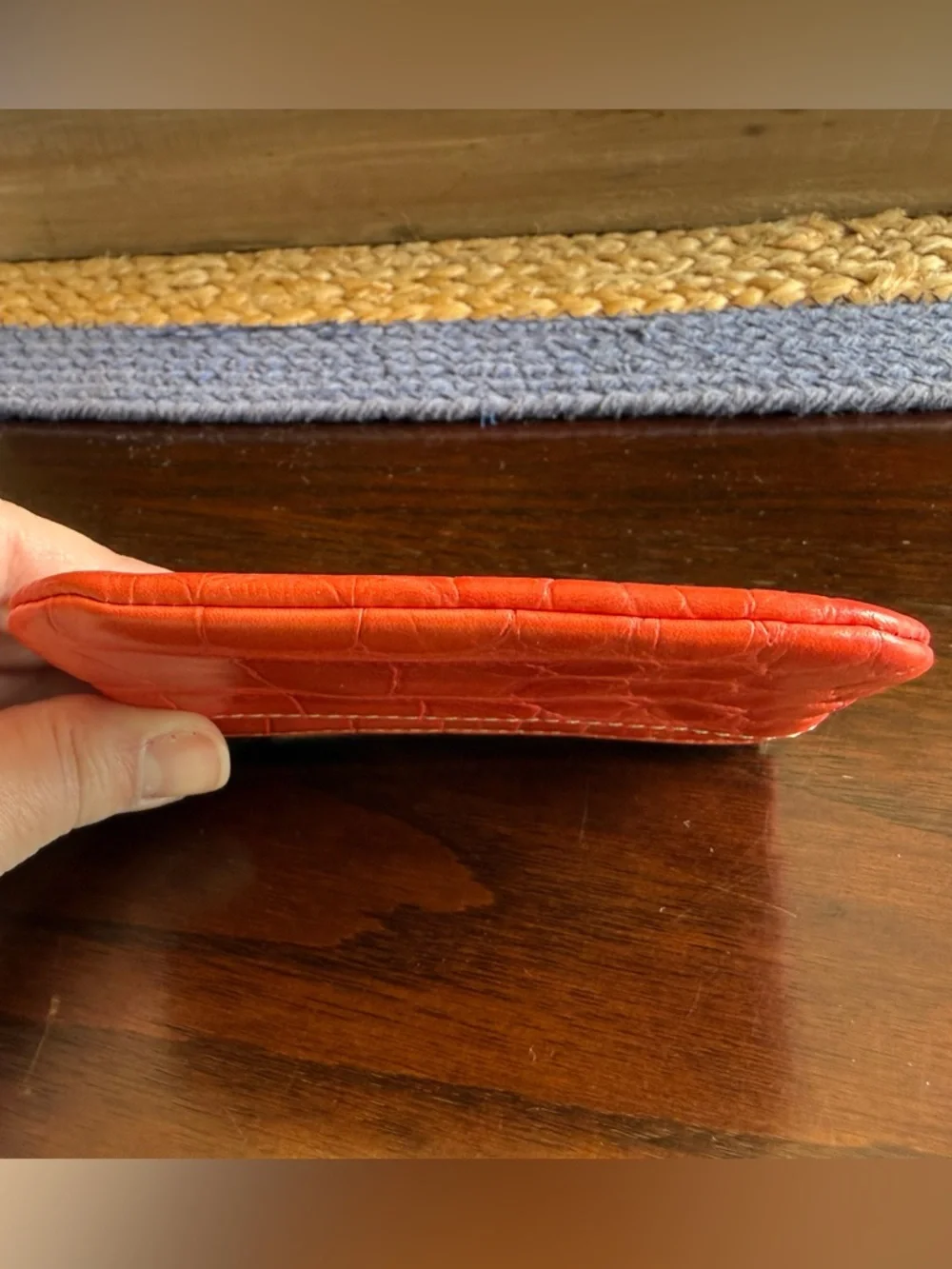 Dooney & Bourke Red Croc-Embossed Leather Key & Card Holder